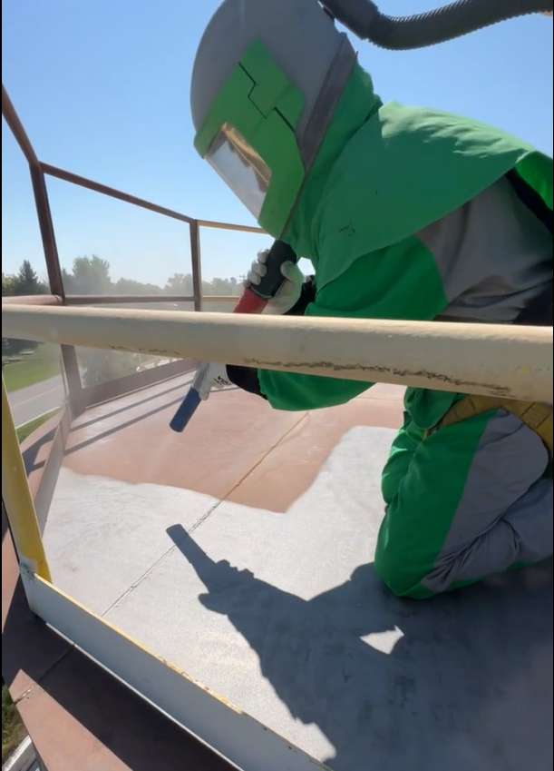Sandblasting industrial structure