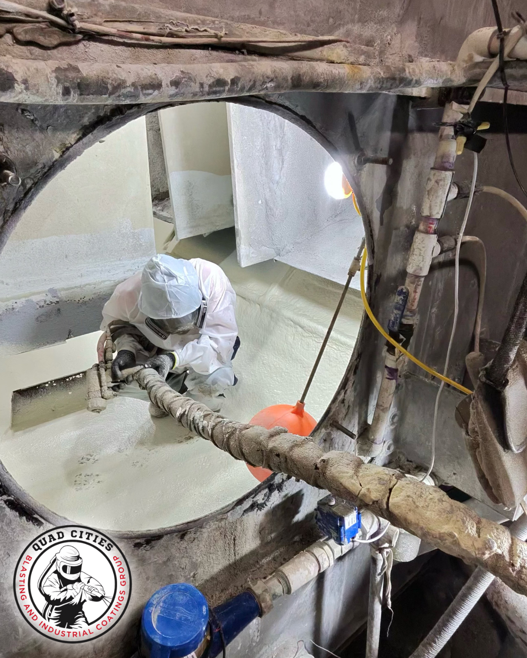 Polyurea spray coating application