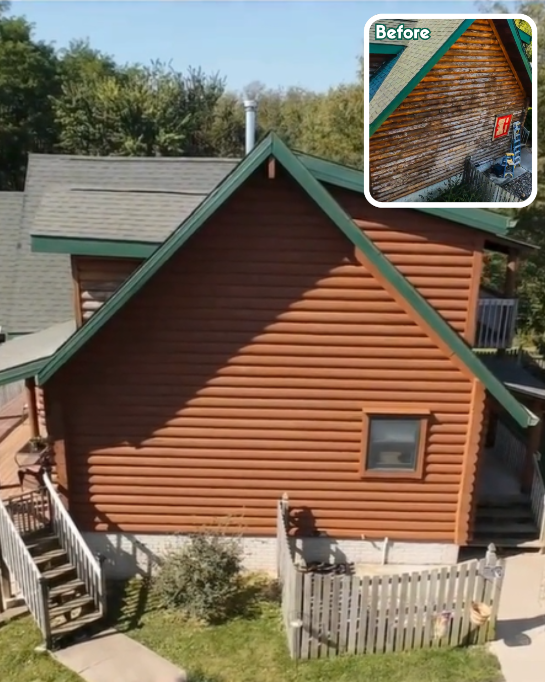 Exterior staining and painting on wood structures